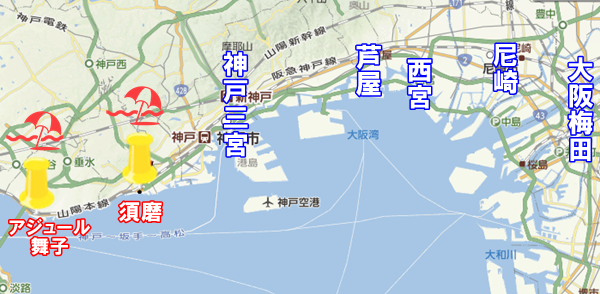 神戸「アジュール舞子海水浴場」「須磨海水浴場」の開設期間とアクセス（最寄駅）