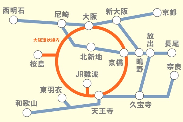 JR、大阪の電車特定区間