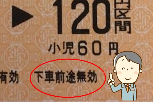 きっぷの途中下車とは？下車前途無効とは？