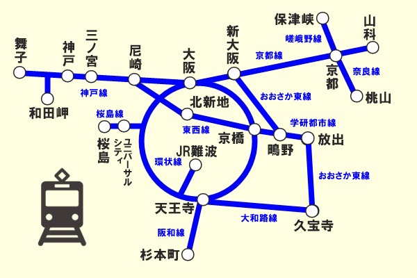 JR乗り放題切符「京阪神エリアパス」の乗り放題範囲