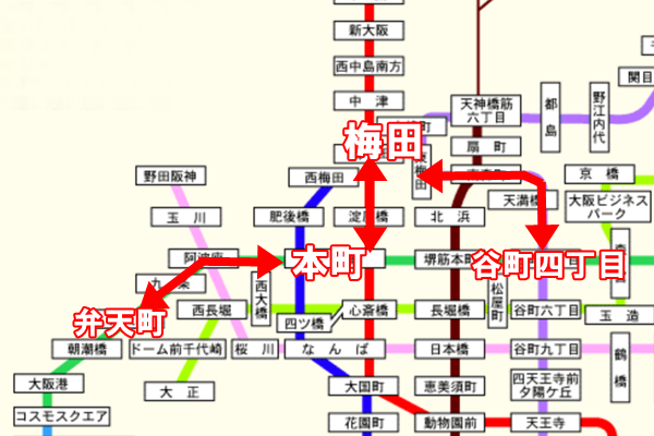 大阪地下鉄（メトロ）「迂回定期券」の具体例