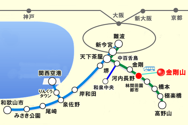 南海「金剛山ハイキング切符」の発売区間