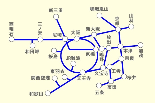 JR「関西近郊　休日ぶらり旅きっぷ」の発売地域