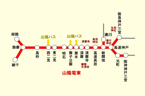 「山陽・高速 新春全線パス」の乗り放題範囲