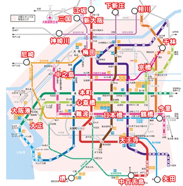 「大阪周遊パス」の乗り放題範囲、有効区間