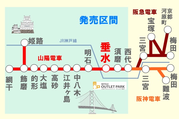 山陽電車の買物券つき「マリンピア神戸きっぷ」の値段、発売期間、購入方法