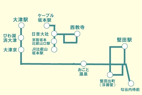 JR「冬の関西１デイパス」の江若バス乗り放題範囲