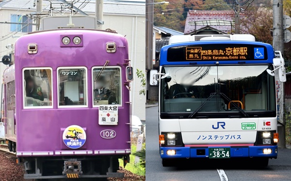 京都の高山寺と嵐山にアクセス、嵐電とJRバス乗り放題「鳥獣戯画きっぷ」の内容、値段、発売期間、購入方法