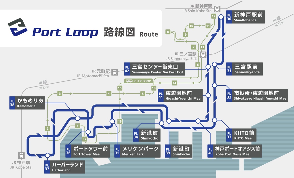 神戸ポートループバスの乗り放題区間