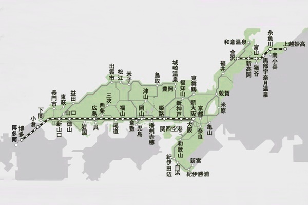 JR西日本株主優待鉄道割引券を利用できる区間、範囲