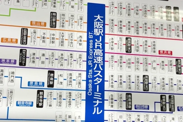 楽天トラベルの西日本JR高速バス割引クーポンが使える対象路線