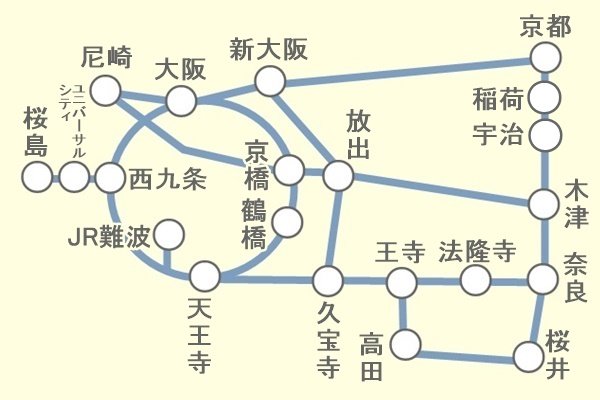 JR西日本「奈良謎解きデジタルパス」の乗り放題範囲