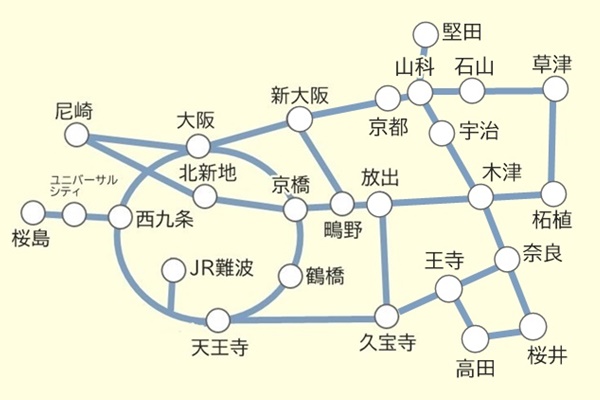 JR「宇治・大津 紫式部めぐりパス」の乗り放題範囲