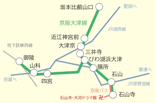 JR「宇治・大津 紫式部めぐりパス」につく京阪電車「紫式部・大津周遊チケット」の乗り放題範囲