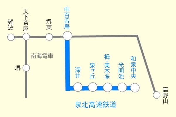 泉北高速「泉北デジタル1dayきっぷ」の乗り放題範囲