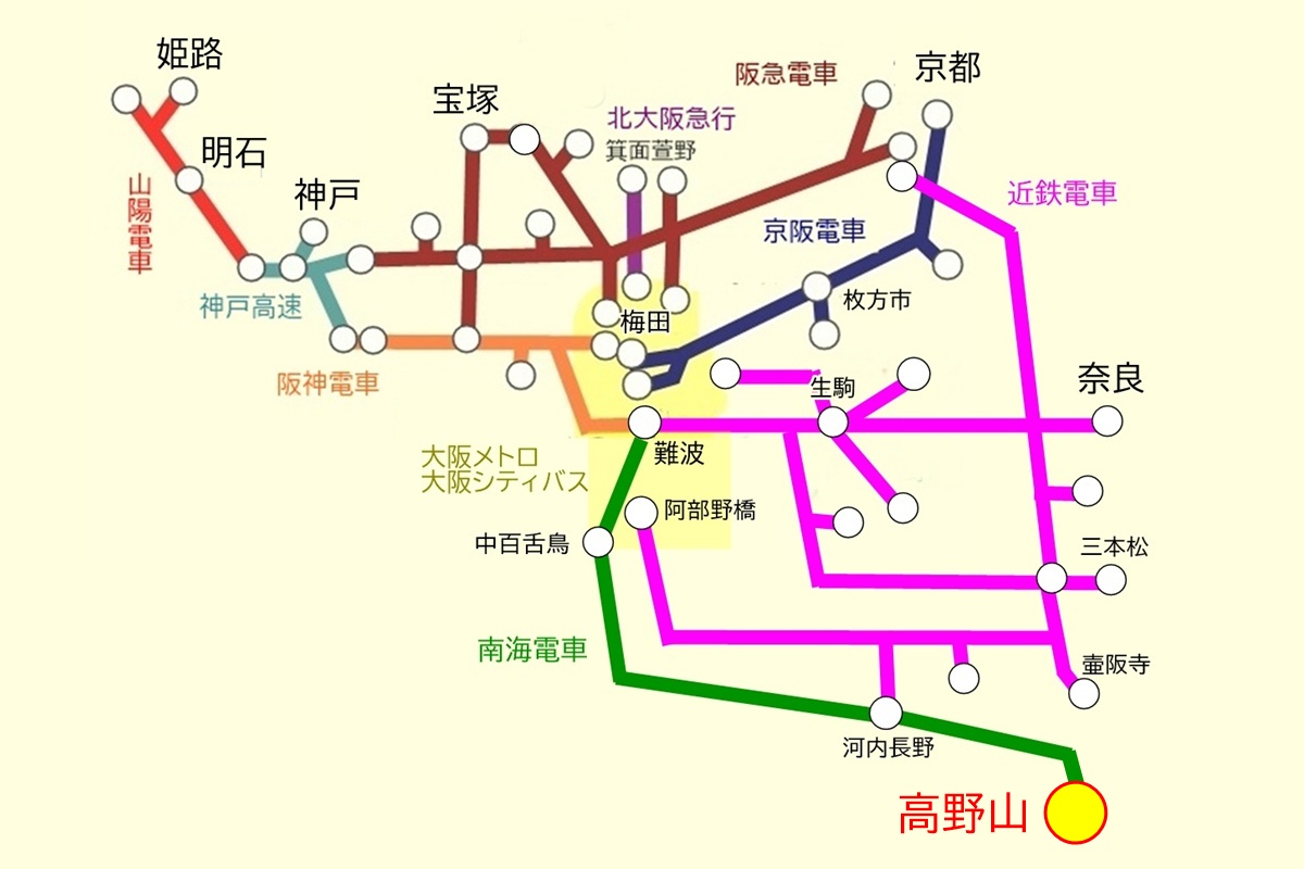 「高野山おでかけきっぷ」の発売路線と乗り放題範囲