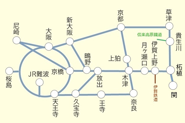 JR西日本「お茶と忍びの里まるごと満喫パス」の乗り放題範囲