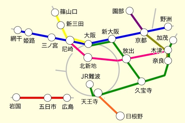 JR快速うれしートの運行路線、区間