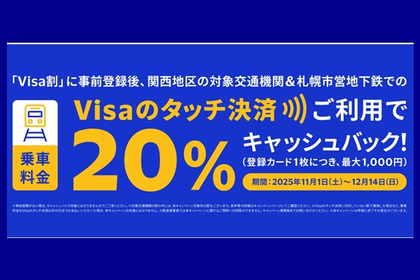 VISAで20%キャッシュバックキャンペーン